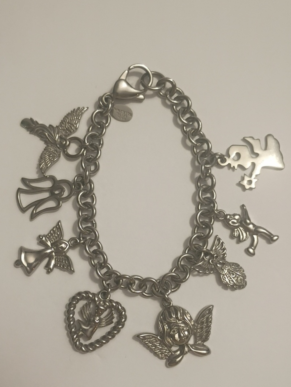 Silver Angel Charm Bracelet Stainless Steel Milor China